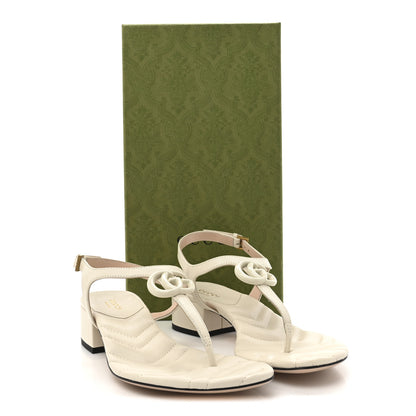 Gucci Nappa Matelasse Double G 35mm Thong Sandals 38 Mystic White 10 of 10