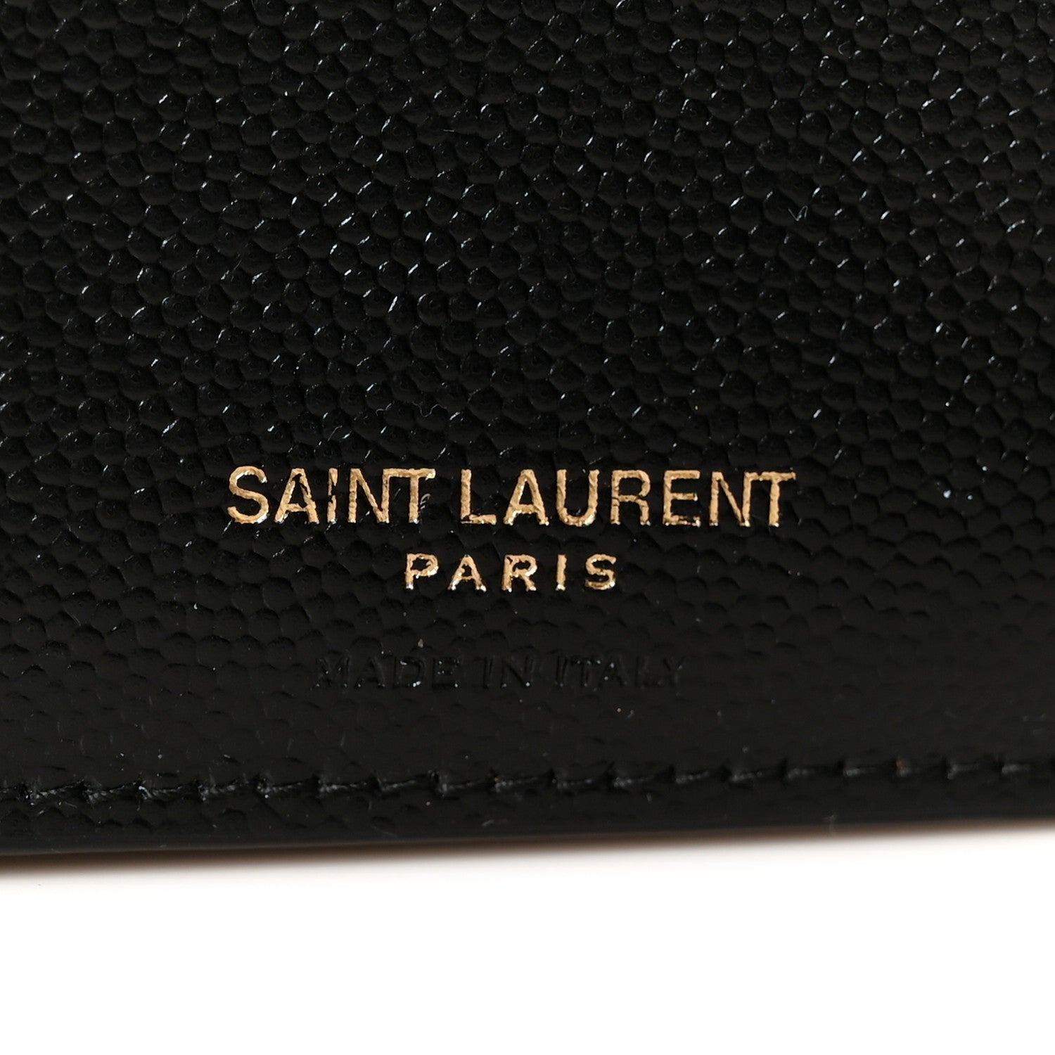 Saint Laurent Grain De Poudre Matelasse Chevron Monogram Compact Tri Fold Wallet Black 7 of 9