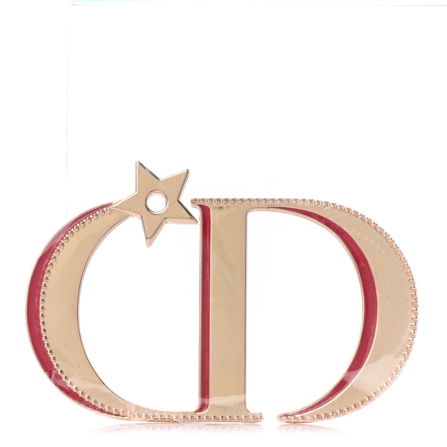 Christian Dior CD Logo Brooch Gold 1 of 4