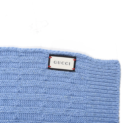 Gucci Wool Knit Shine Reg Scarf Bluette Sky Blue 3 of 4