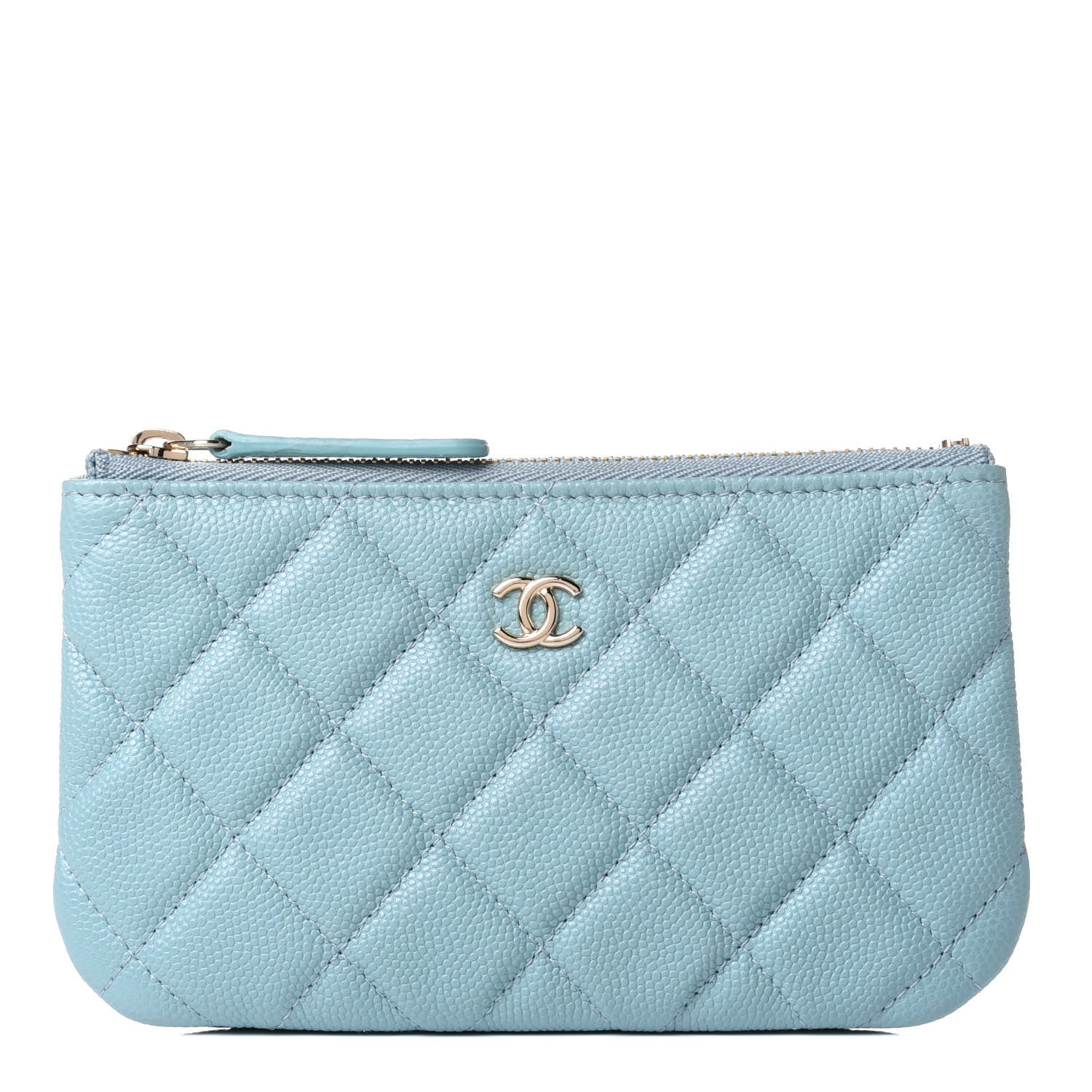 Chanel Caviar Quilted Small Cosmetic Case Light Blue 1 of 4