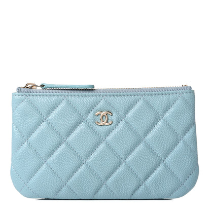 Chanel Caviar Quilted Small Cosmetic Case Light Blue 1 of 4