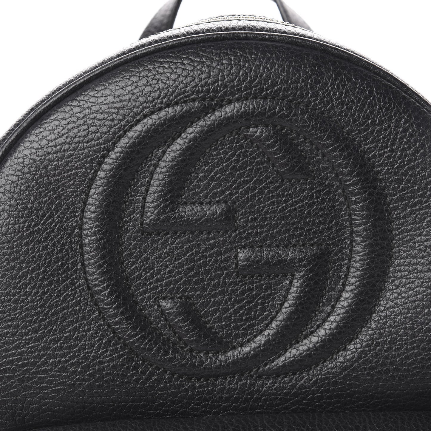 Pebbled Calfskin Soho Chain Backpack Black
