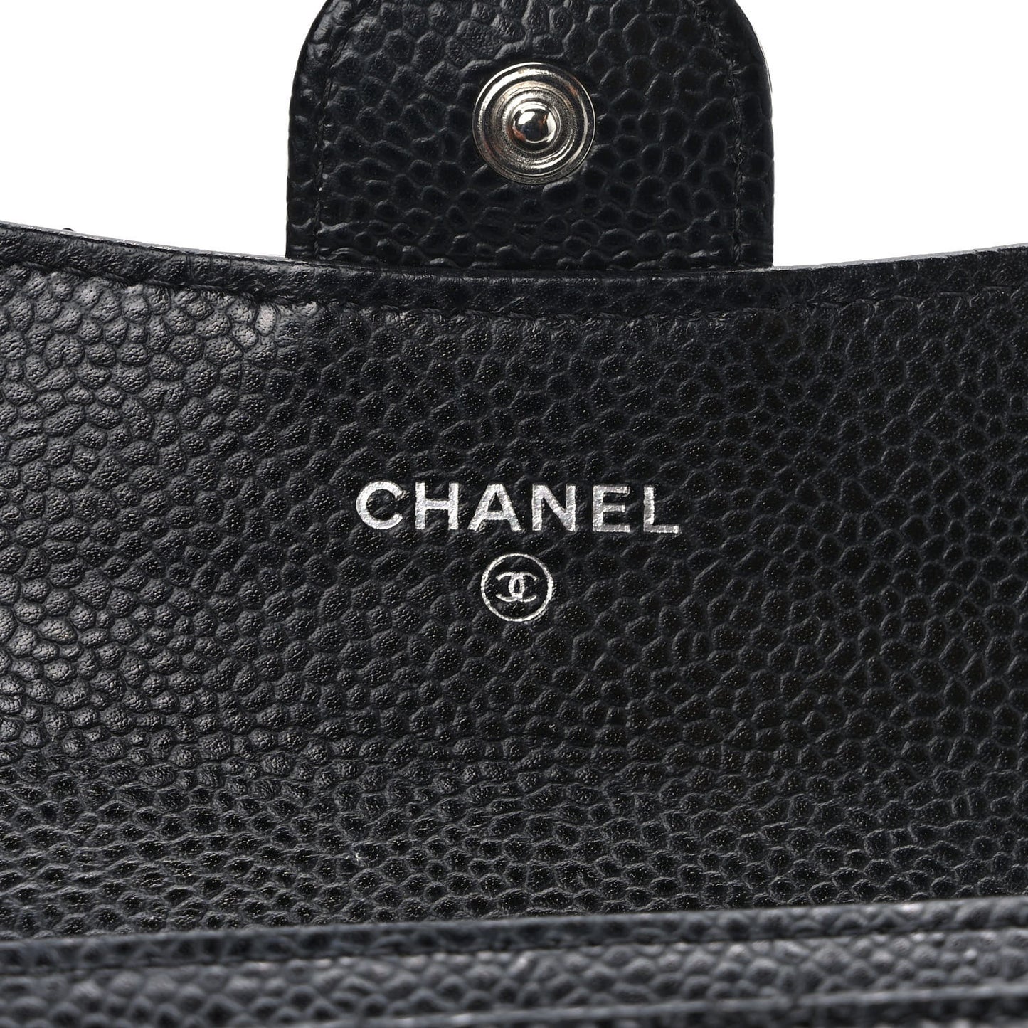 Caviar Quilted Flap Card Holder Black
