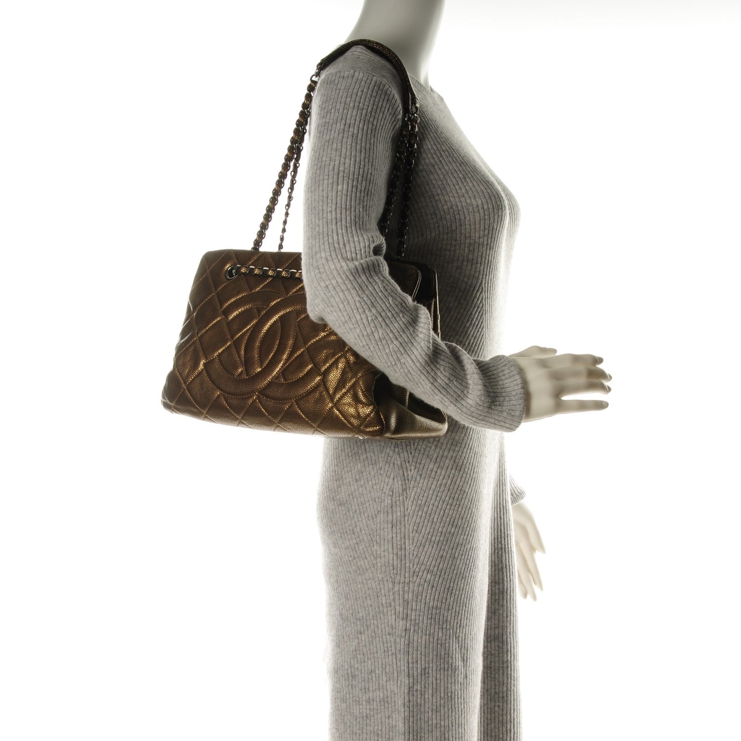 Caviar Timeless CC Shopping Tote Bronze
