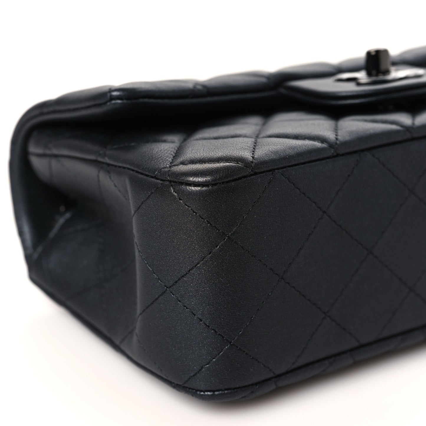 Lambskin Quilted Mini Rectangular Flap So Black