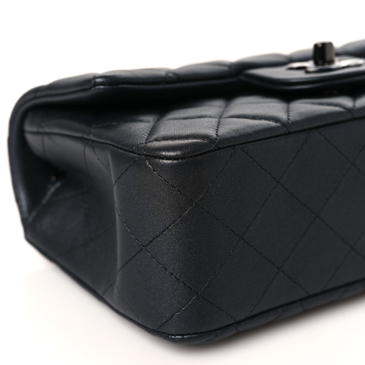 Chanel Lambskin Quilted Mini Rectangular Flap So Black 8 of 9