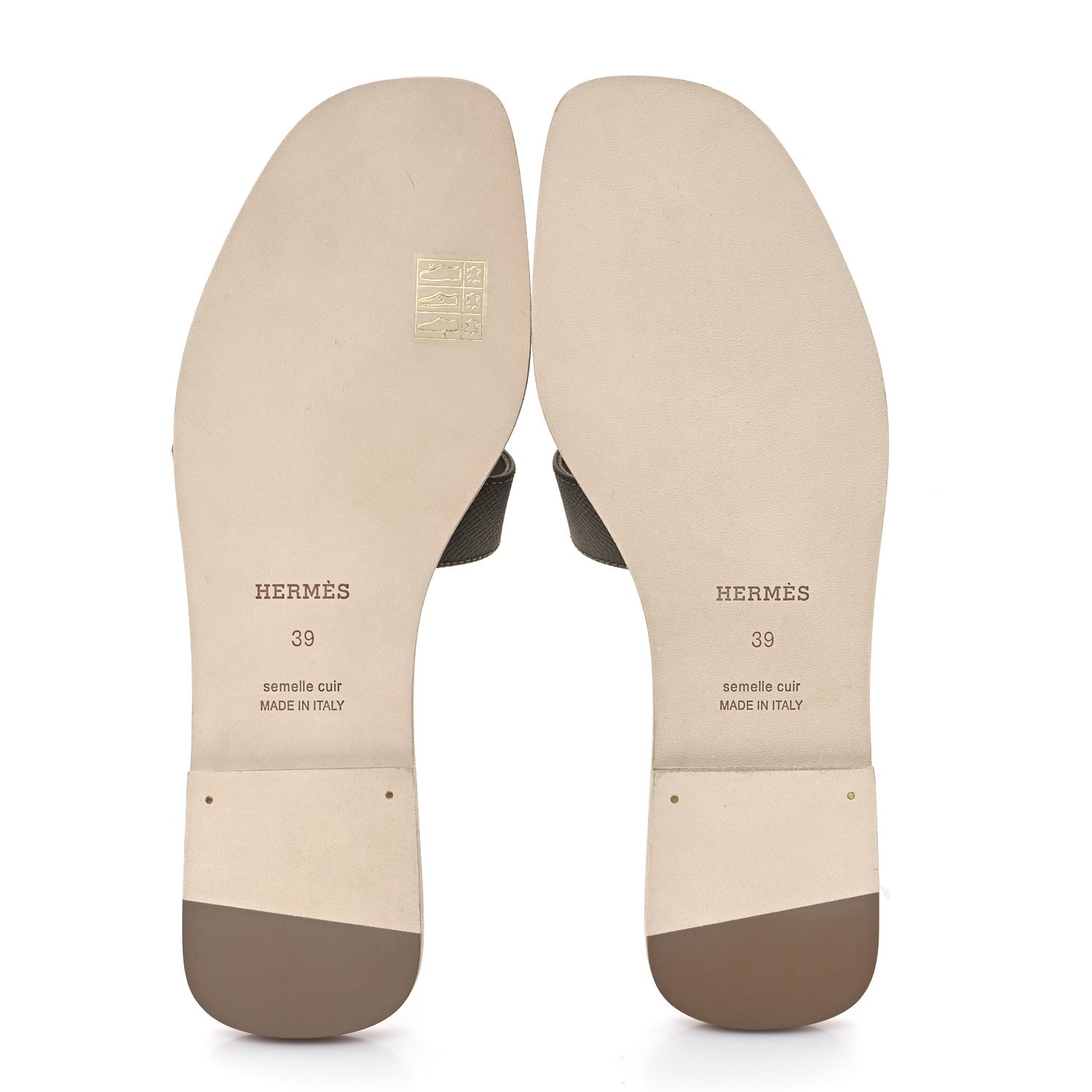 Hermes Epsom Oran Sandals 39 Etoupe 6 of 10