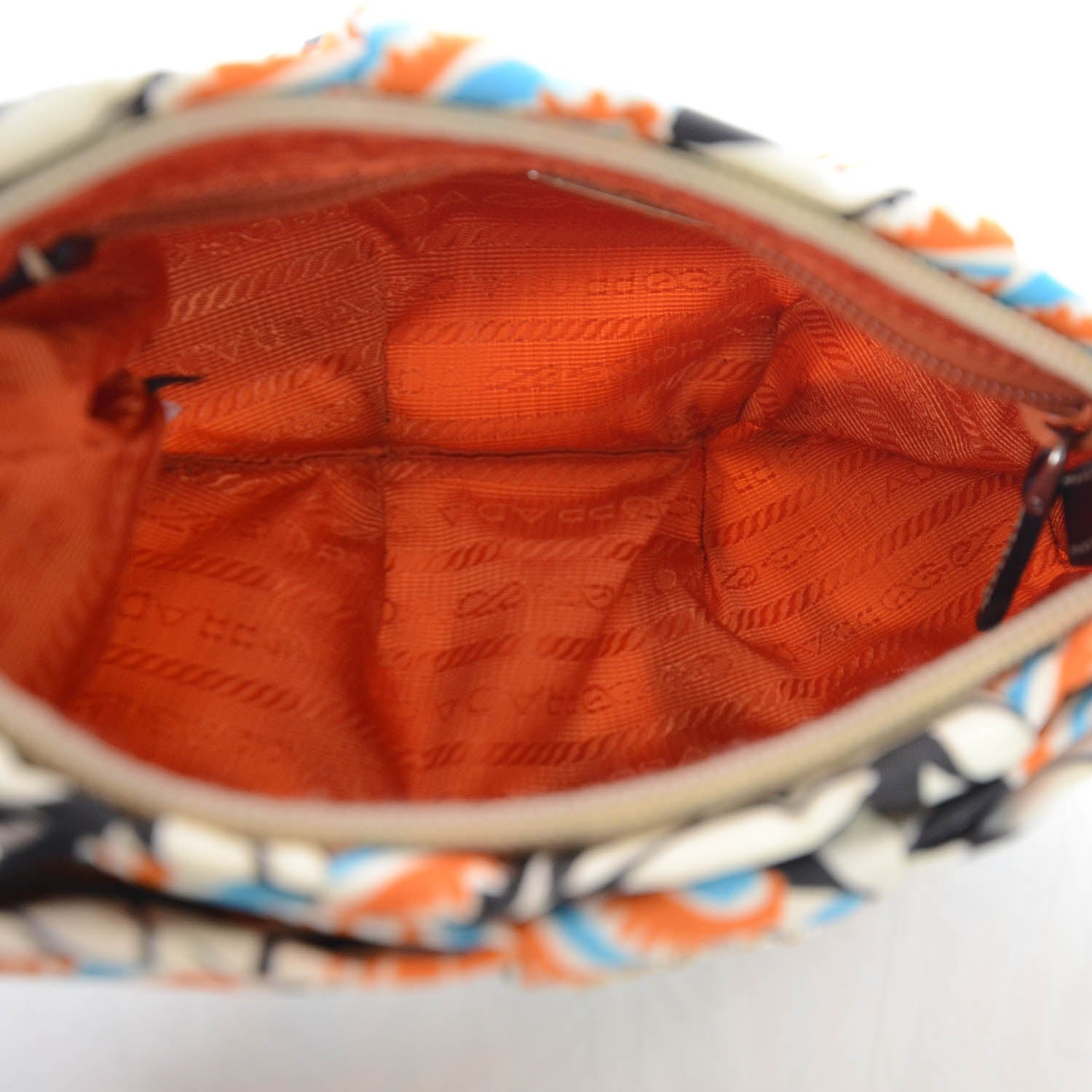 Prada Tessuto Nylon Printed Clutch Wristlet Black Mimosa 8 of 8