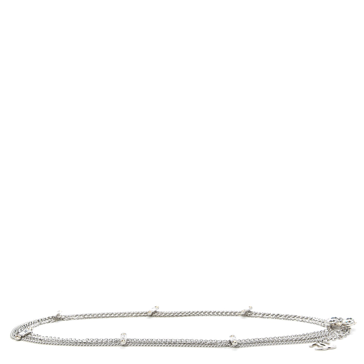 Chanel Crystal CC Multi Strand Chain Belt Silver 1 of 3