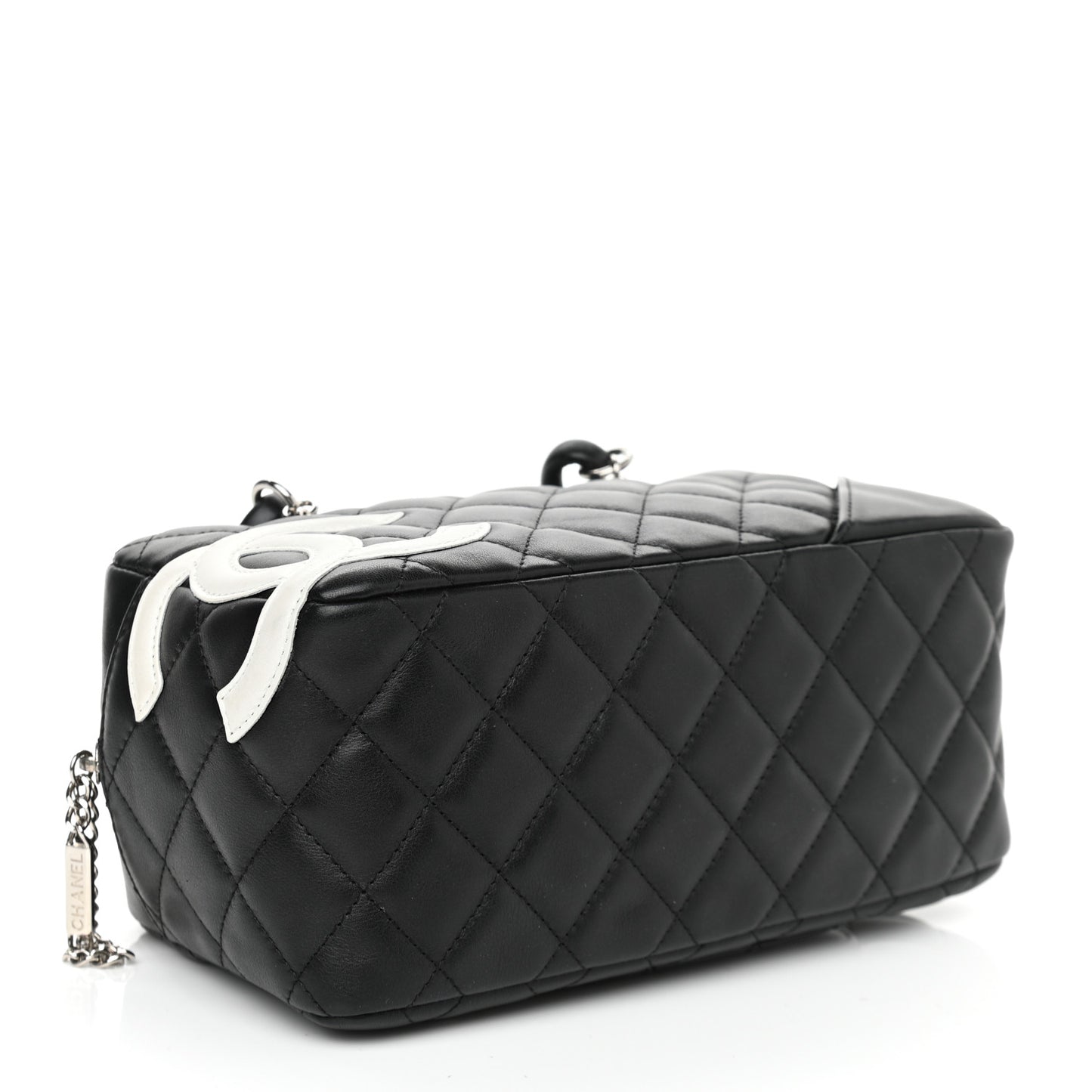 Calfskin Quilted Small Cambon Bowler Black White