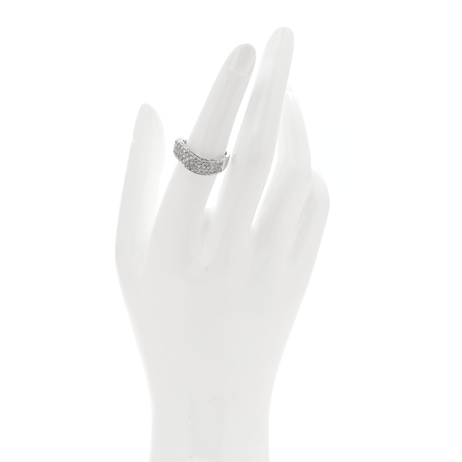 Parker & West by FASHIONPHILE 18K White Gold Diamond 1.21ctw Paved Curved Ring 54 6.75 2 of 10