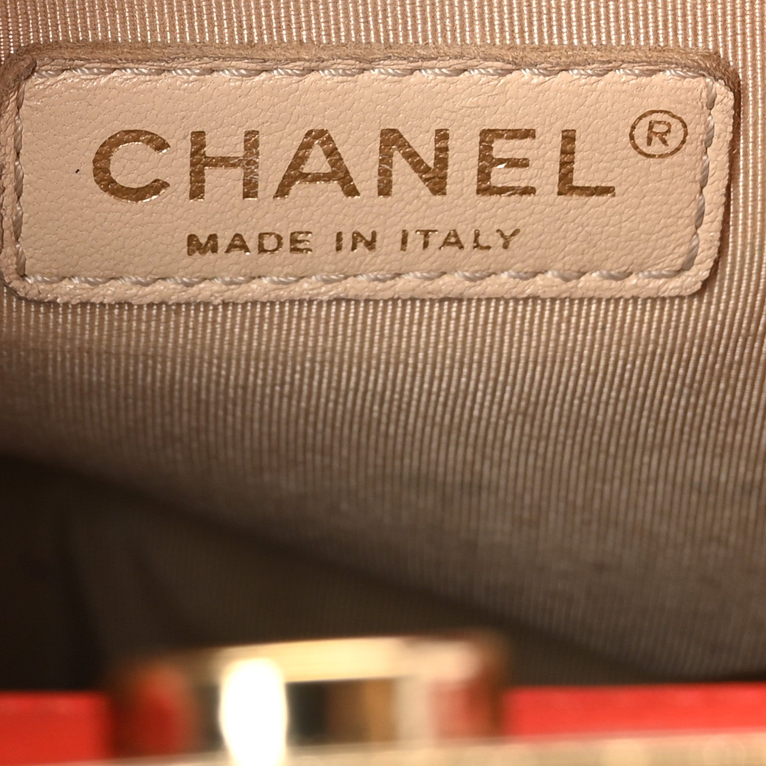 Chanel Grained Calfskin Stitched Small Label Click Shopper Tote Red 6 of 11
