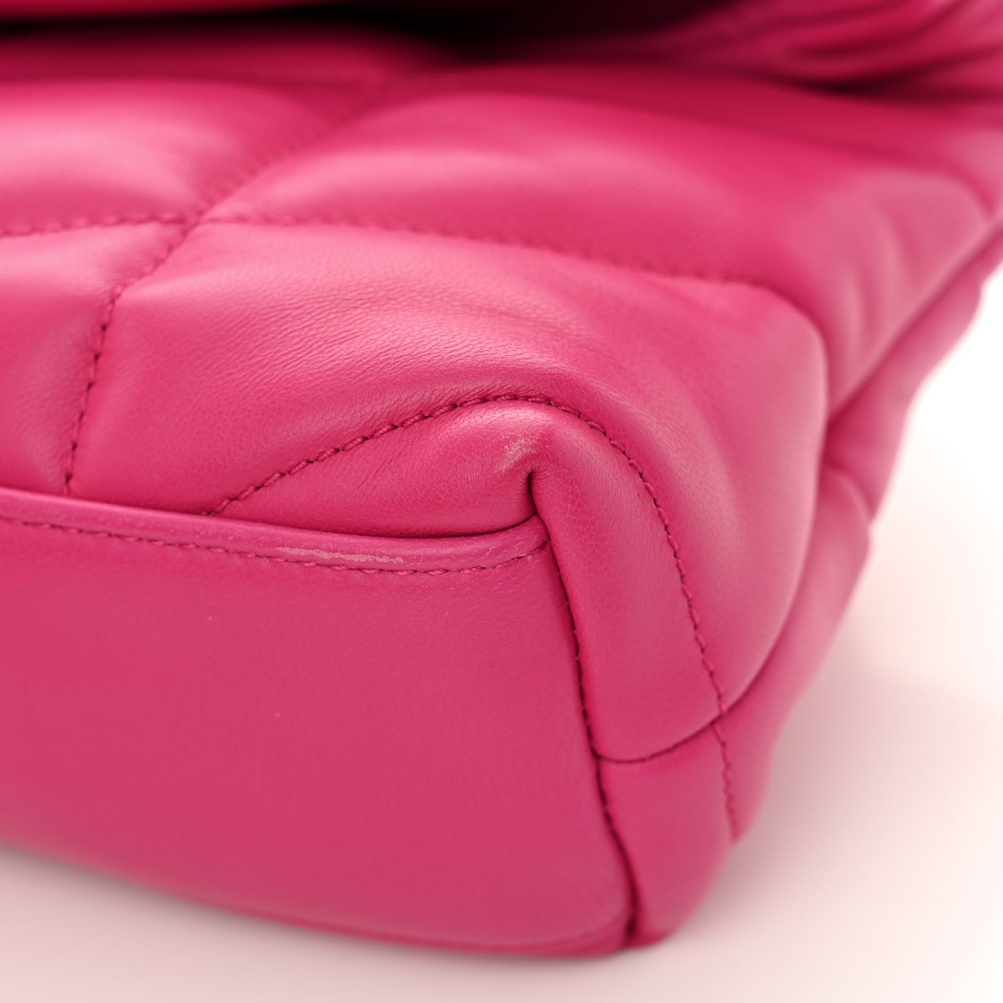 Lambskin Quilted Toy Loulou Puffer Monogram Chain Satchel Bubblegum