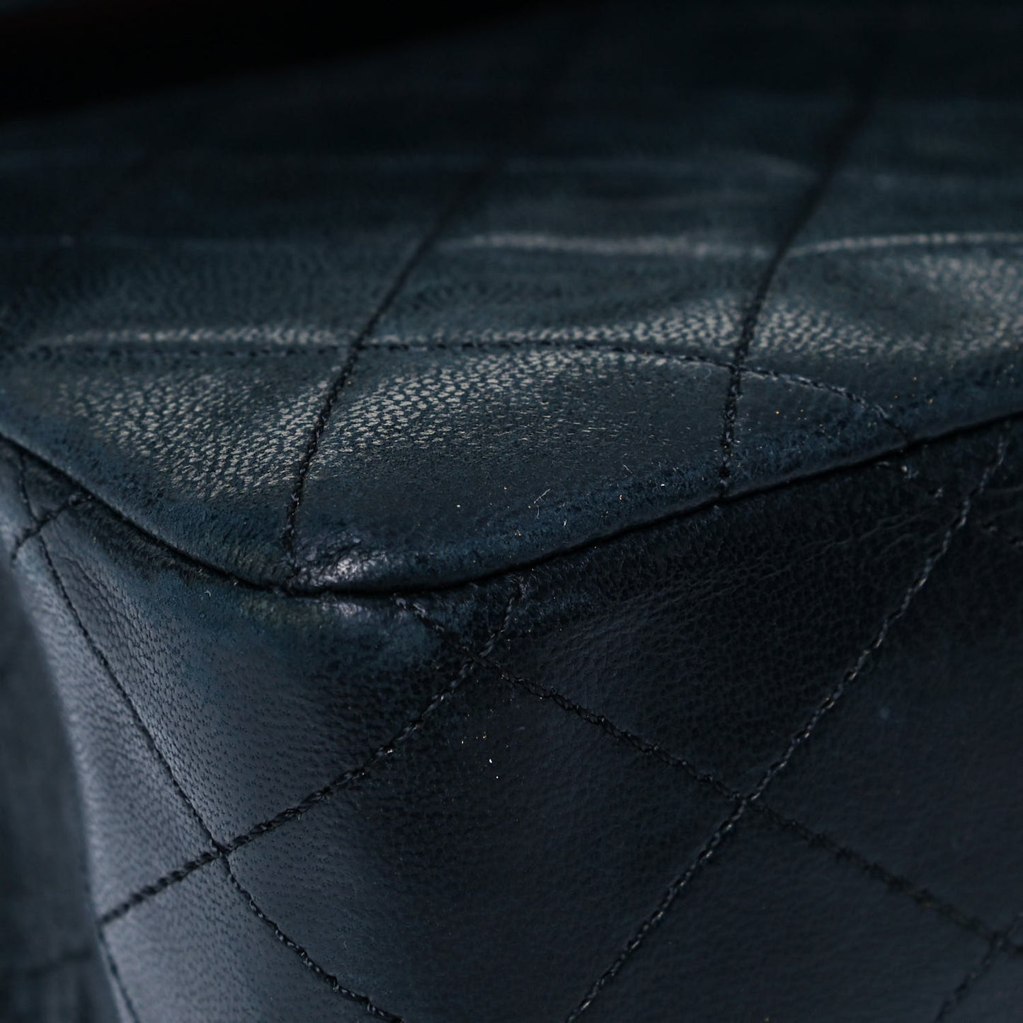 Lambskin Quilted Small Double Flap Navy