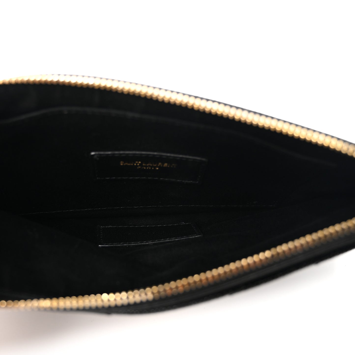 Grain De Poudre Chevron Monogram Large Bill Pouch Black