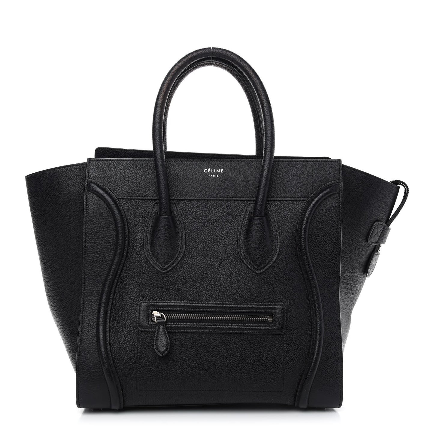 Drummed Calfskin Mini Luggage Black