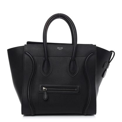 Celine Drummed Calfskin Mini Luggage Black 1 of 11