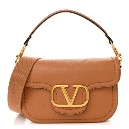 Valentino Garavani Soft Grainy Calfskin Alltime Shoulder Bag Almond Beige 1 of 10