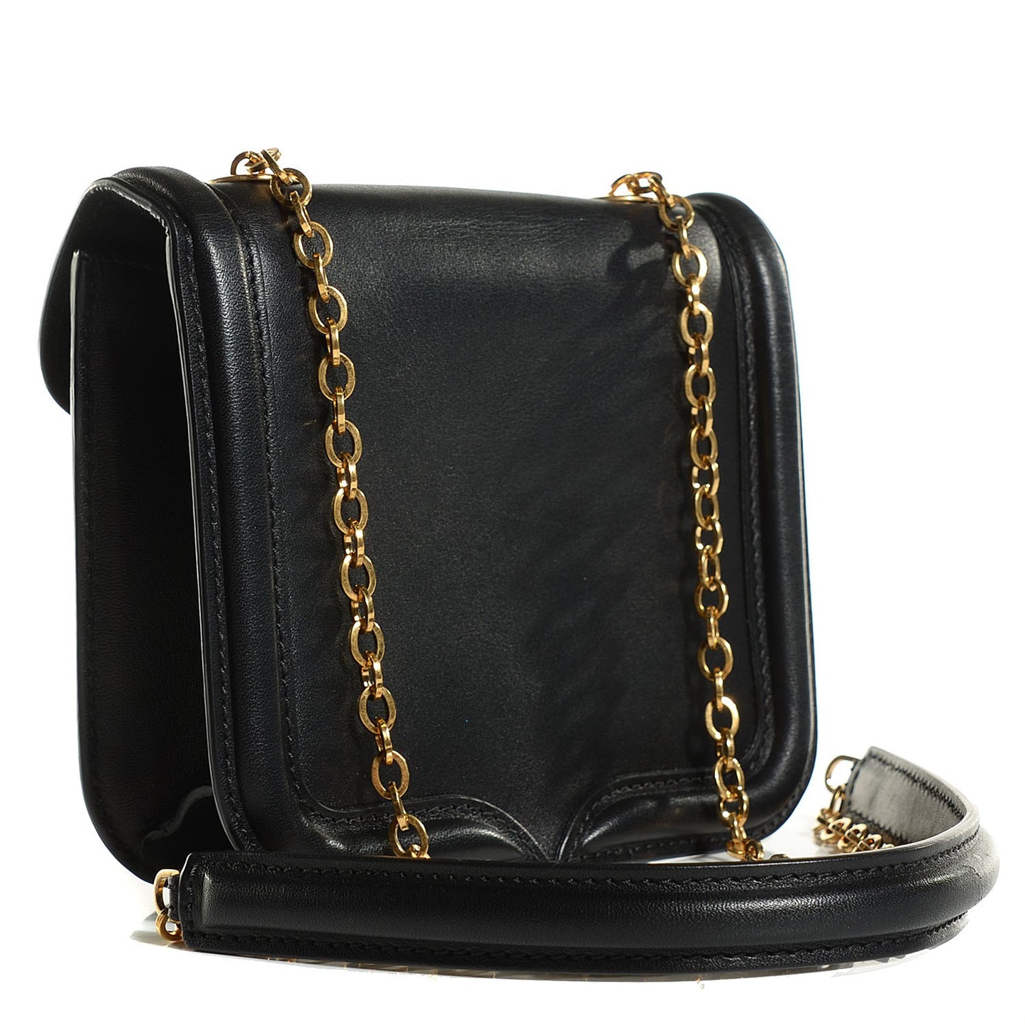 Calfskin Mini Heroine Chain Satchel Black