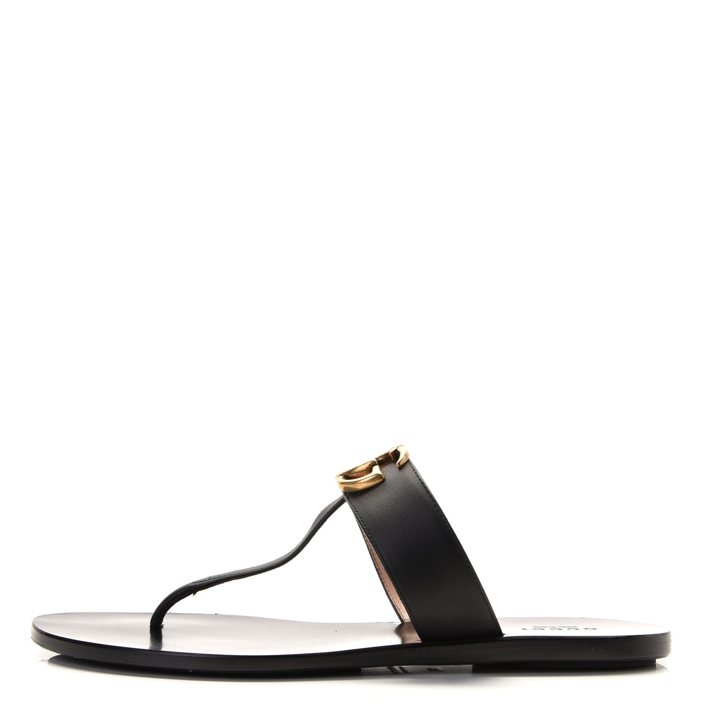 Calfskin GG Marmont Thong Sandals 38 Black