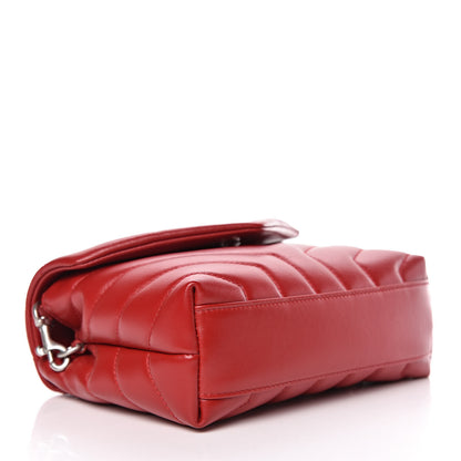 Saint Laurent Calfskin Y Quilted Monogram Toy Loulou Crossbody Bag Red 4 of 11
