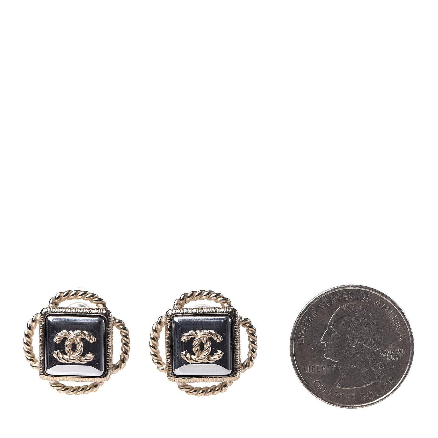 CC Rope Earrings Dark Grey Gold
