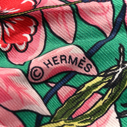 Hermes Silk Jungle Love Love Twilly Emeraude Rose Brun 4 of 4