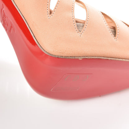 Christian Louboutin Calf Vegetale Griff Sling 120 Pumps 39 Natural Grezzo 11 of 11