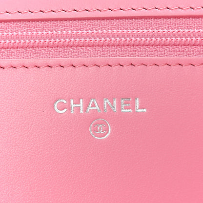 Chanel Caviar Quilted Boy Wallet On Chain WOC Pink 6 of 14