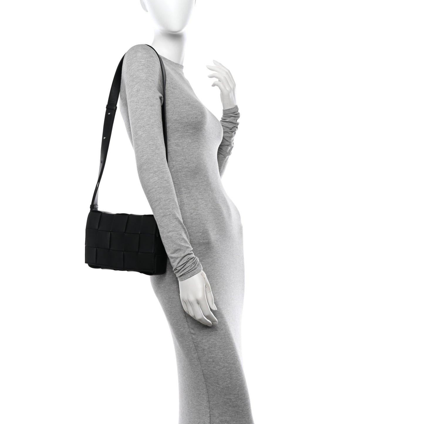 Lambskin Maxi Intrecciato Cassette Crossbody Bag Black