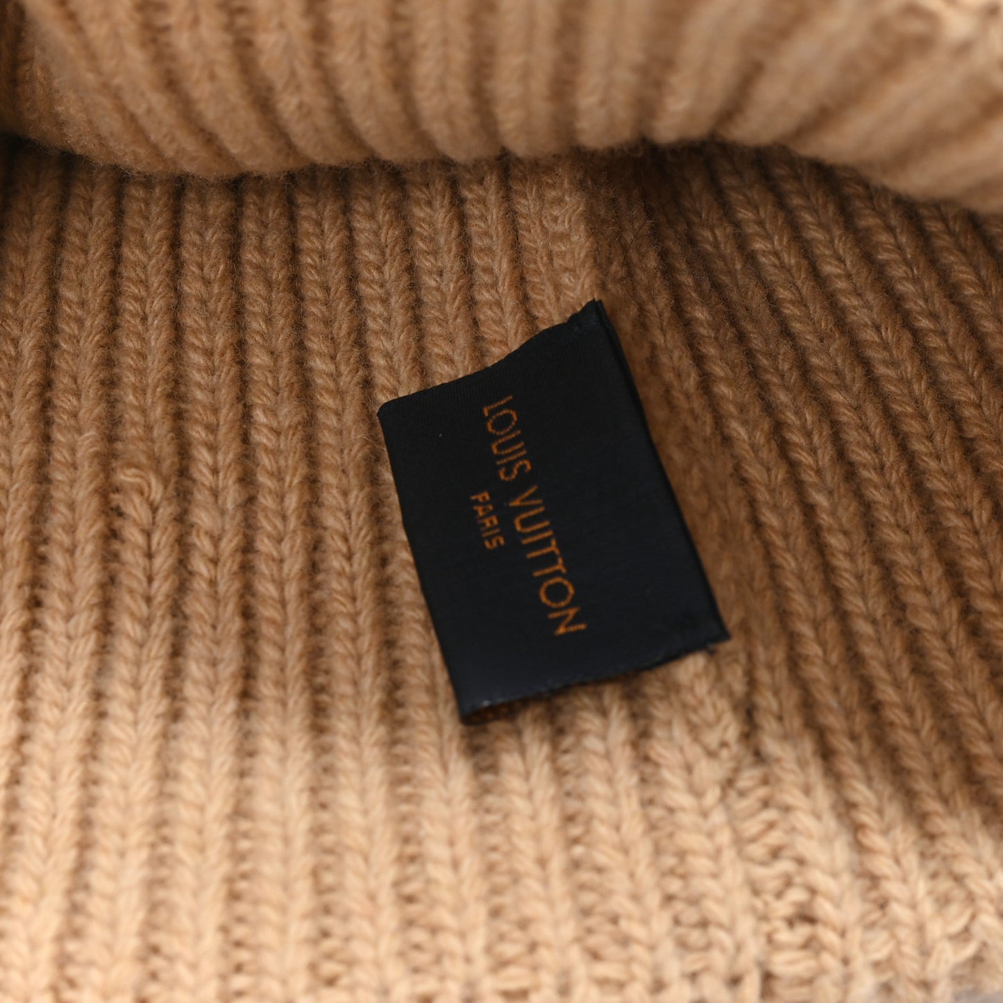 Wool LV initials Monogram Beanie Hat Beige