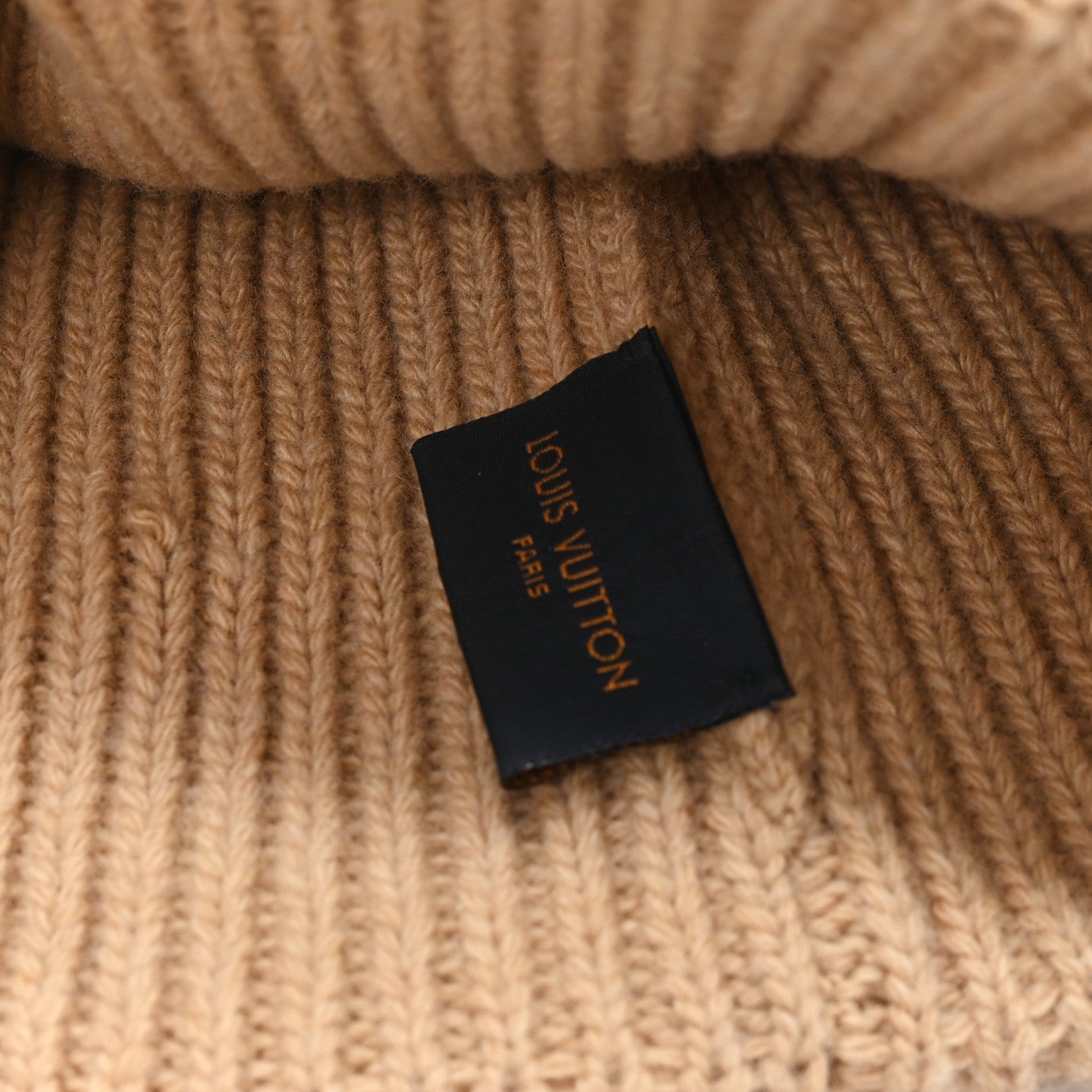 Louis Vuitton Wool LV initials Monogram Beanie Hat Beige 5 of 5