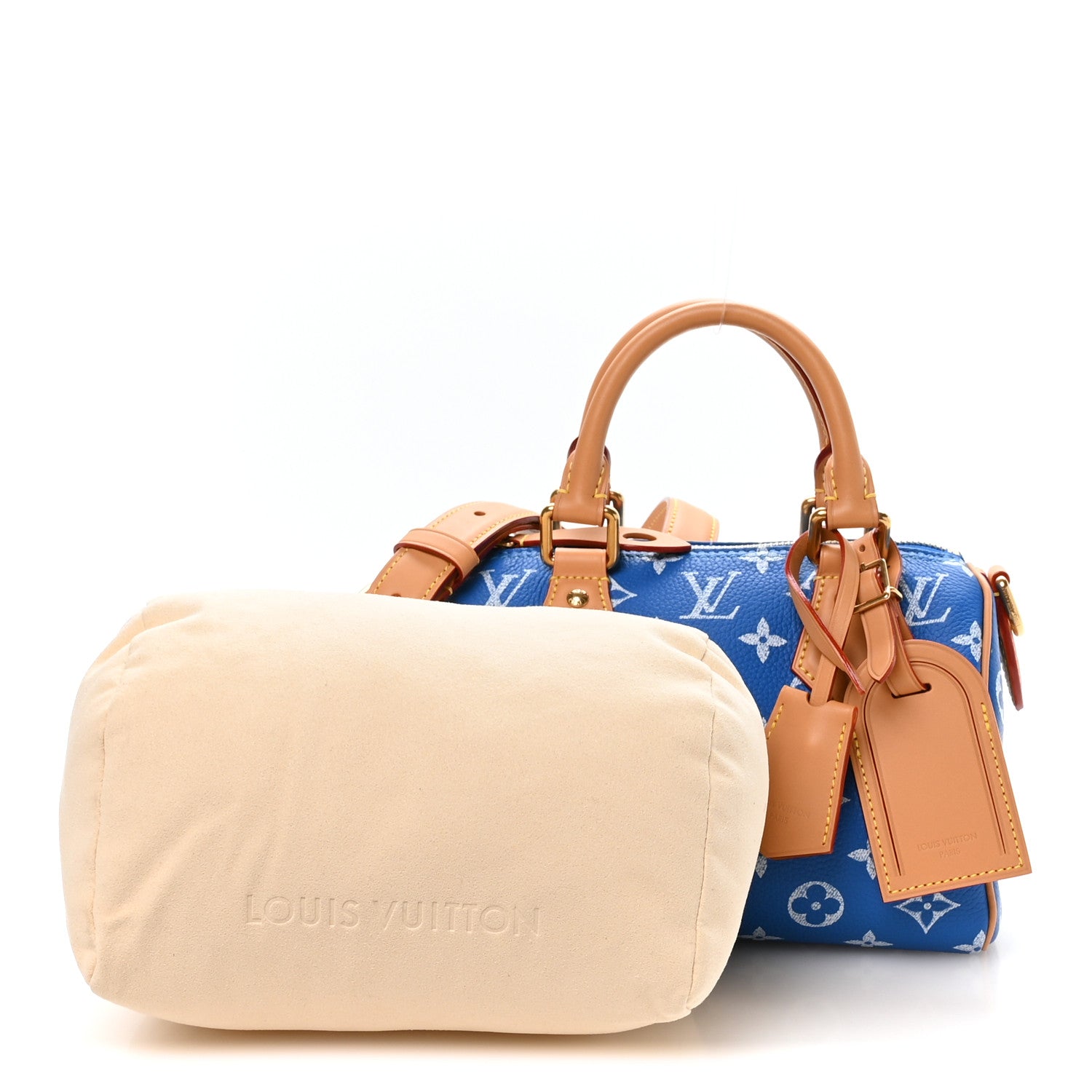 Louis Vuitton Calfskin Monogram Speedy P9 Bandouliere 20 Blue 3 of 12
