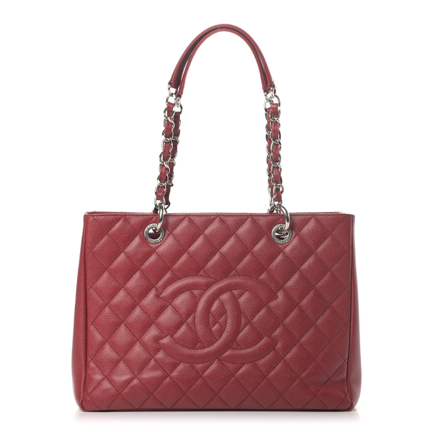Chanel Caviar Quilted Grand Shopping Tote GST Red 1 of 7