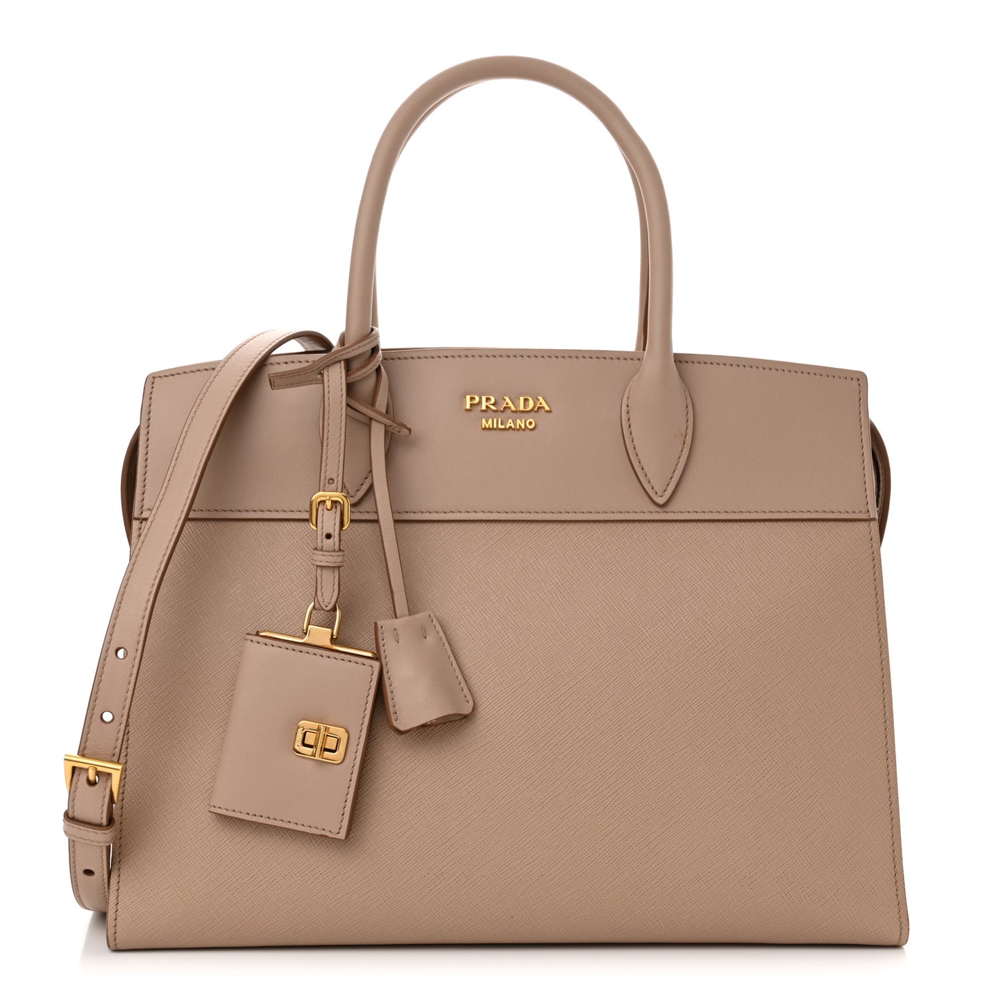 Saffiano City Calfskin Medium Esplanade Cammeo