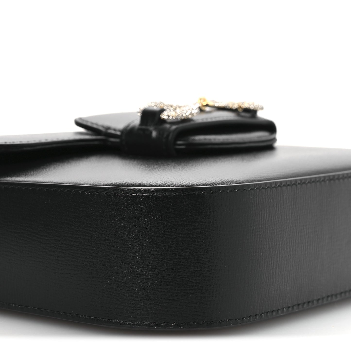 Azalea Calfskin Mini Crystal Horsebit 1955 Shoulder Bag Black