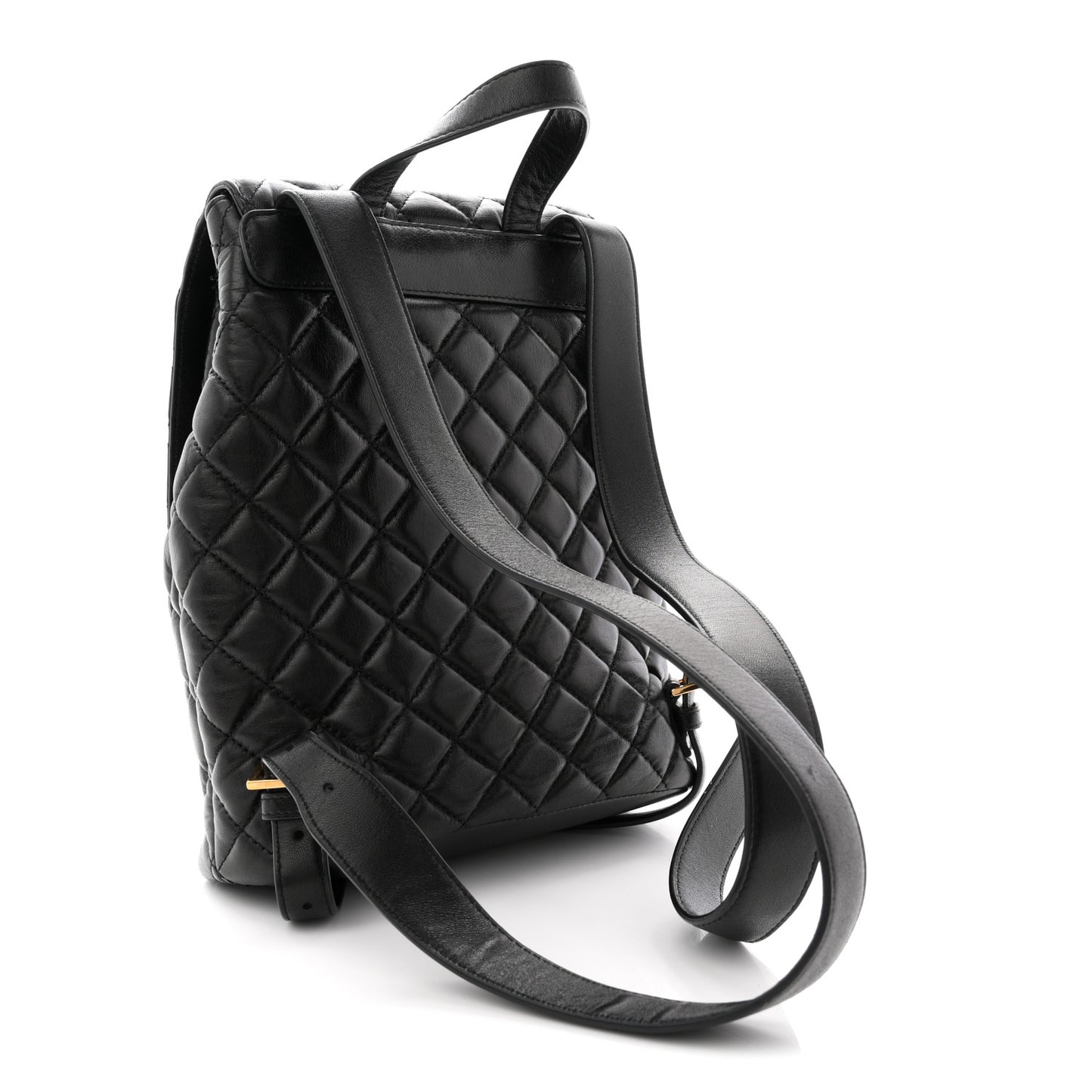 Calfskin Quilted Medusa Backpack Black