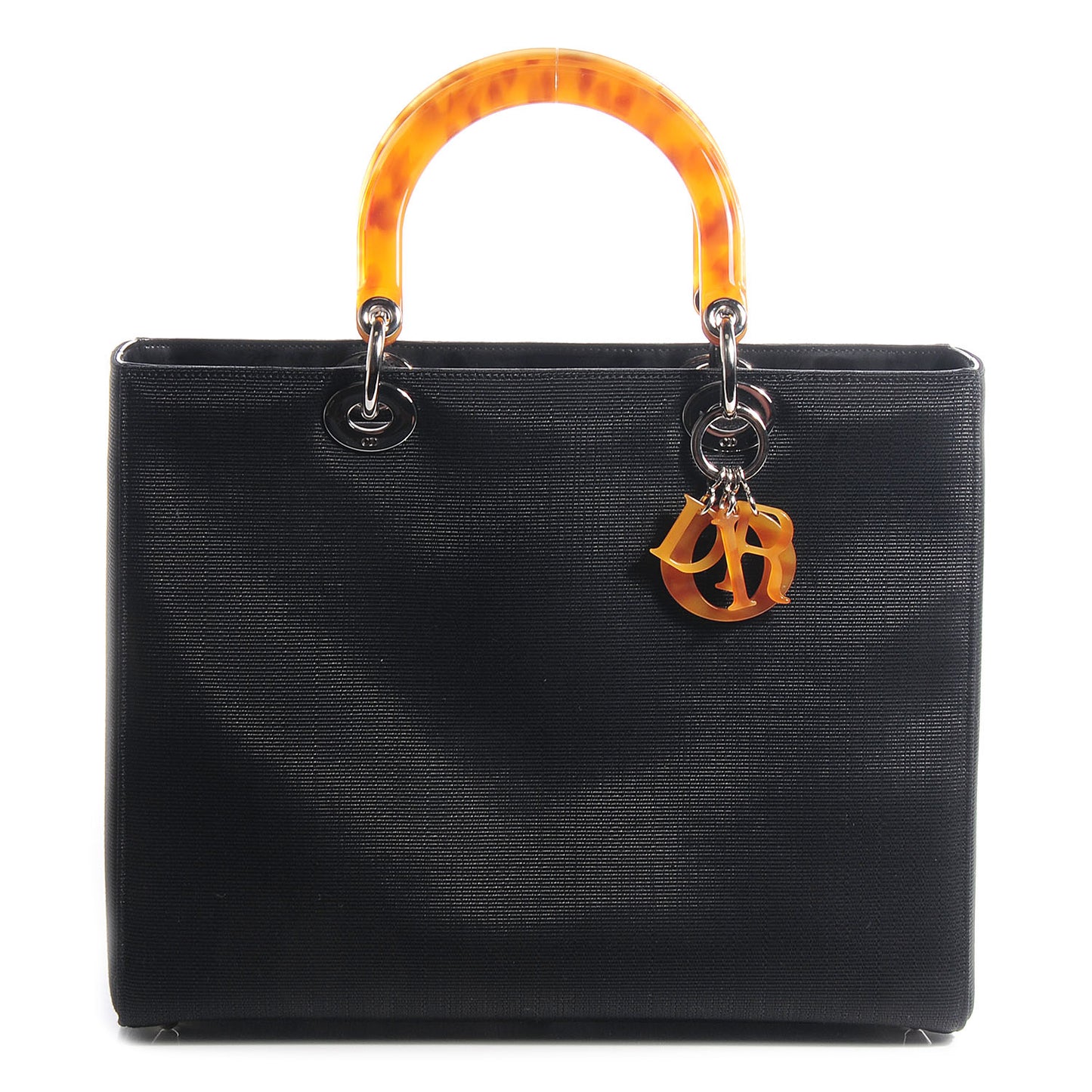 Canvas Large Lady Dior Dark Brown