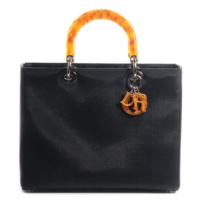 Christian Dior Canvas Large Lady Dior Dark Brown 1 of 10