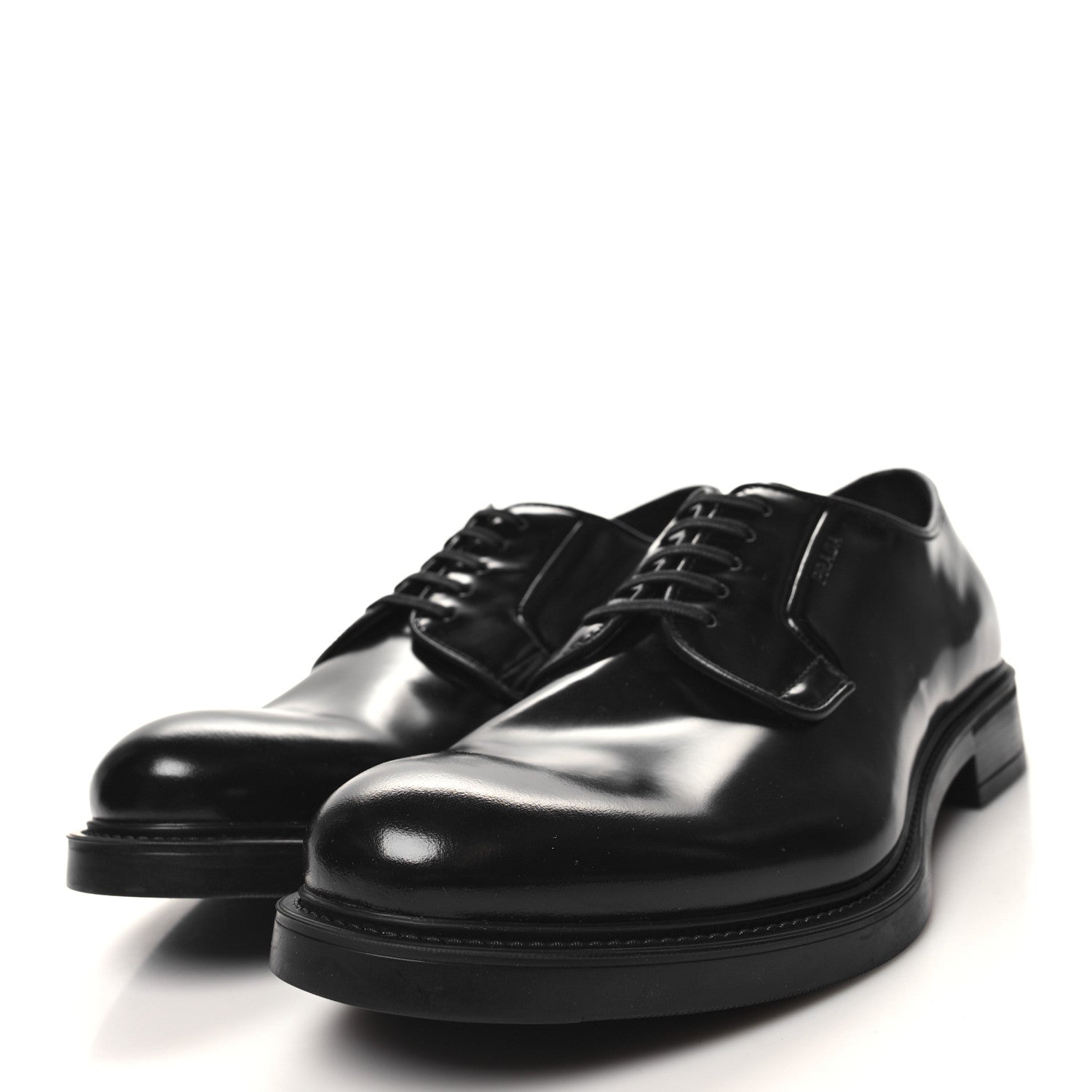Prada Spazzolato Lace Up 50mm Loafers 10 Black 3 of 8