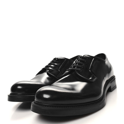 Prada Spazzolato Lace Up 50mm Loafers 10 Black 3 of 8