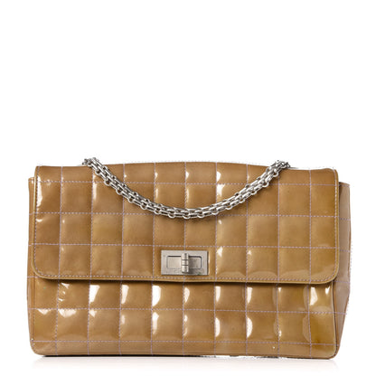 Chanel Patent Chocolate Bar Reissue Single Flap Dark Beige 1 of 14