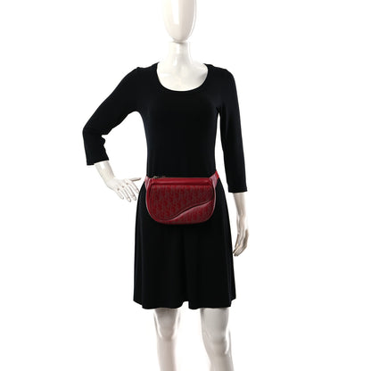 Christian Dior Galaxy Calfskin Oblique World Tour Saddle Belt Bag Red 2 of 8