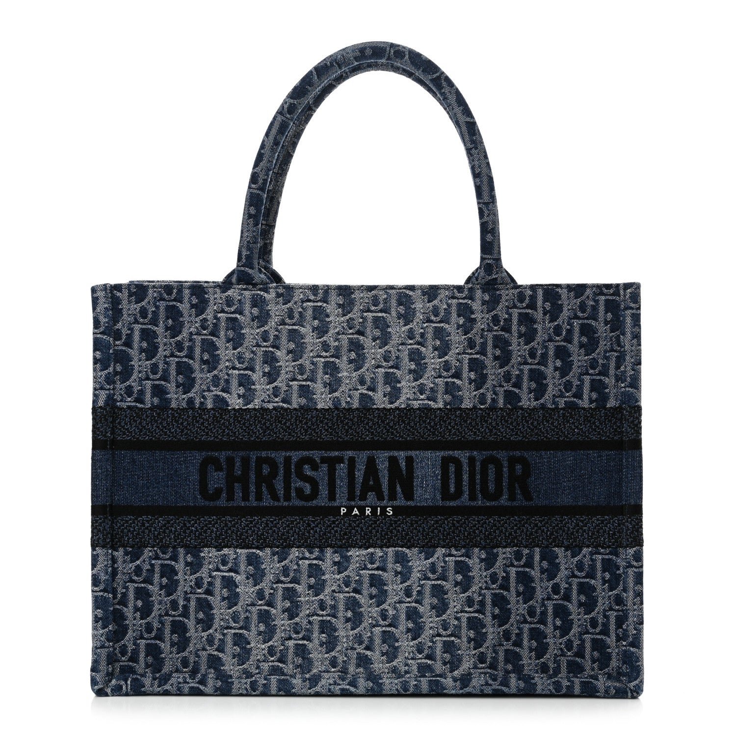 Christian Dior Oblique Denim Medium Book Tote Blue 1 of 11