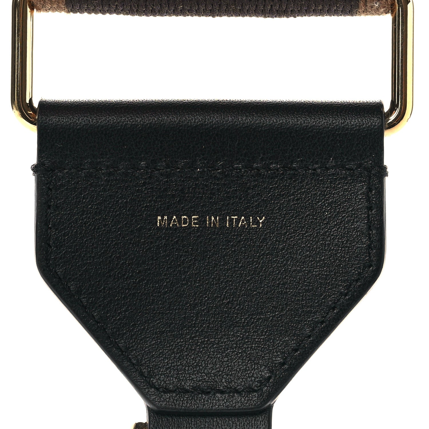 Fendi Ribbon Vitello Seta FF 1974 Adjustable Strap You Fango Marrone Black 4 of 5