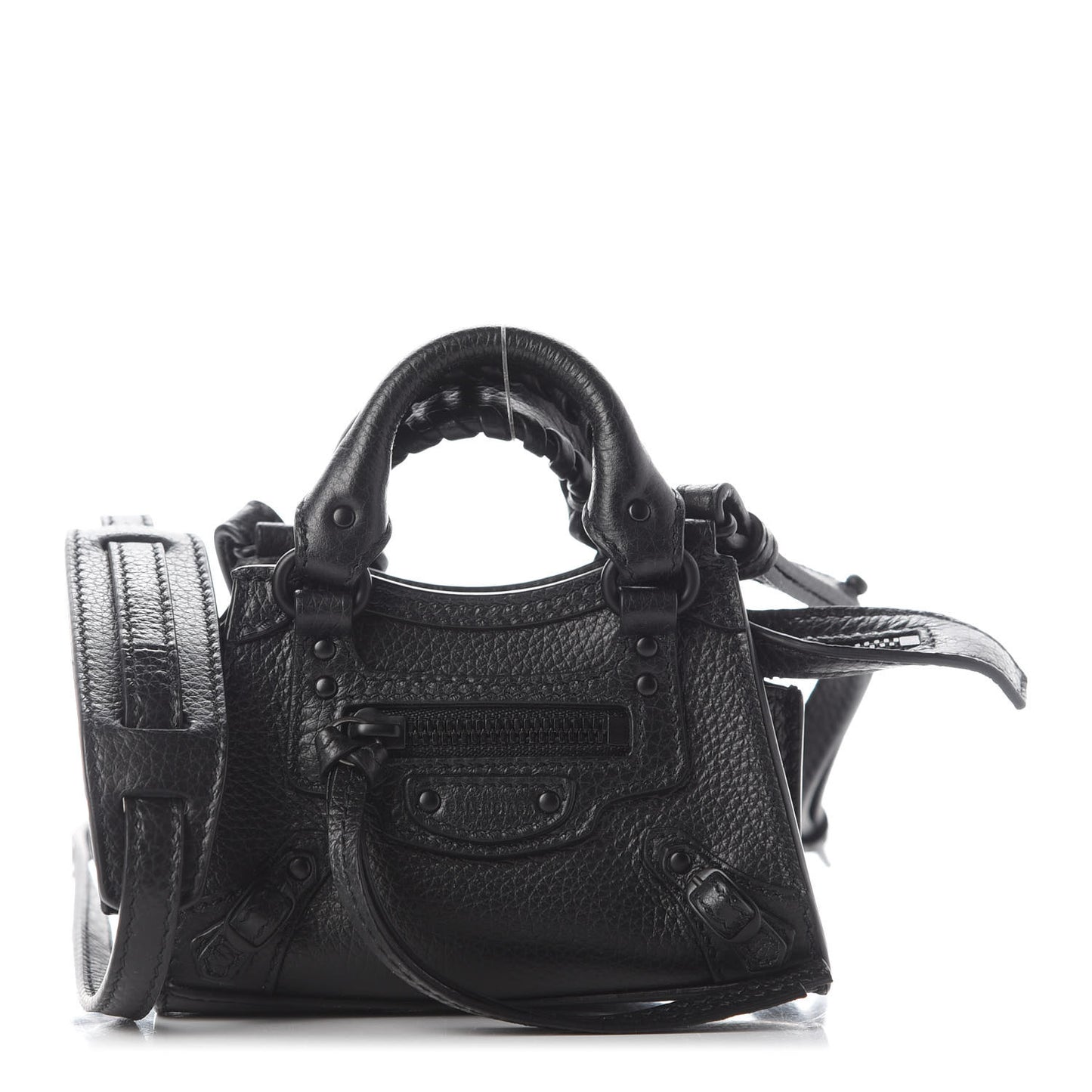 Grained Calfskin Neo Classic Black Hardware Super Nano City Crossbody Black