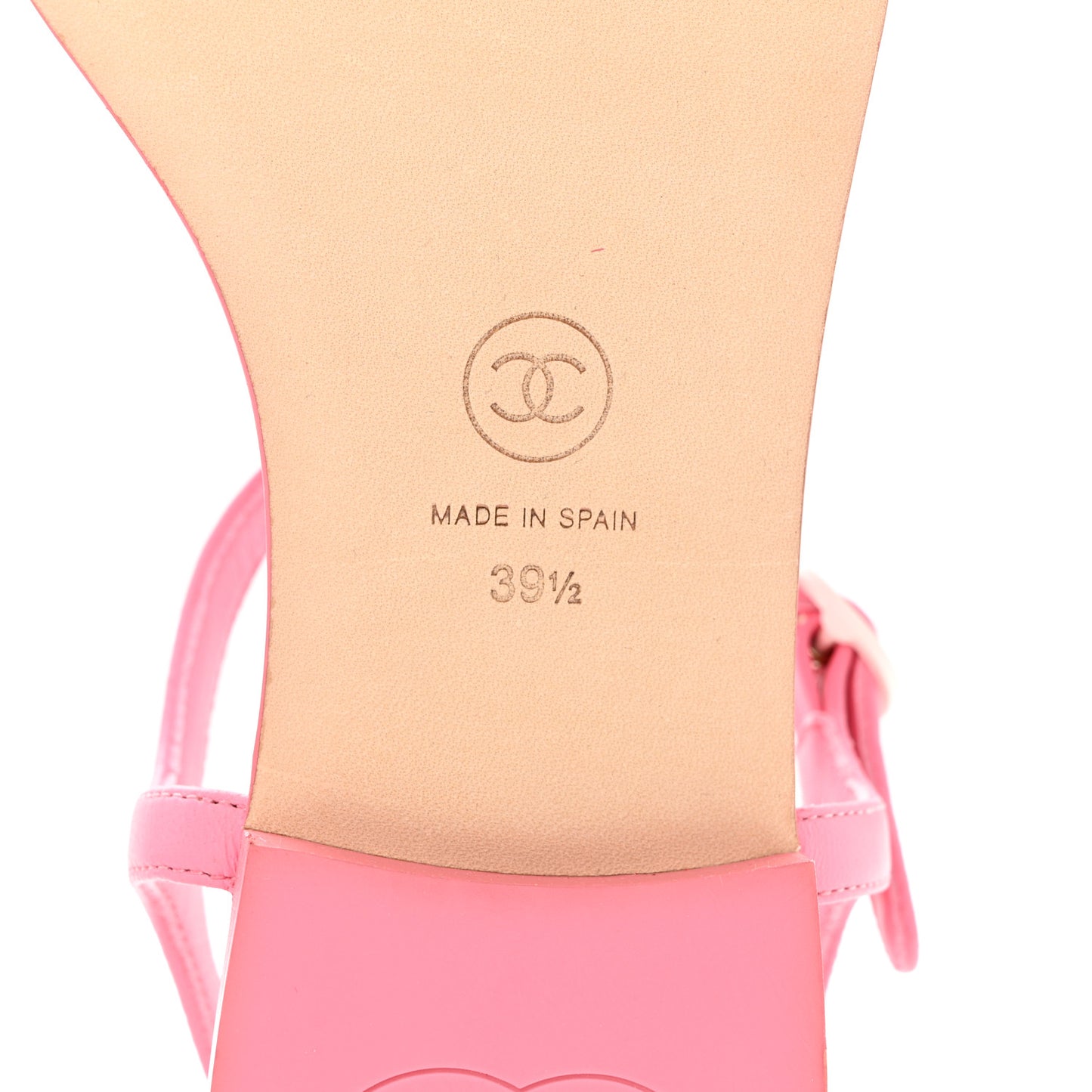 Lambskin CC Thong Sandals 39.5 Light Pink