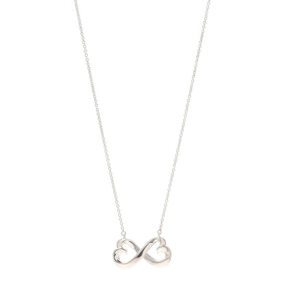 Tiffany Sterling Silver Paloma Picasso Double Loving Heart Pendant Necklace 1 of 8