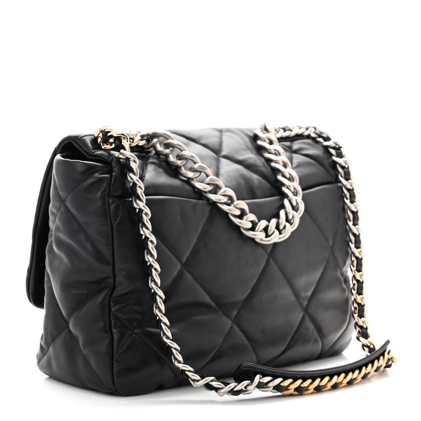 Lambskin Quilted Maxi Chanel 19 Flap Black